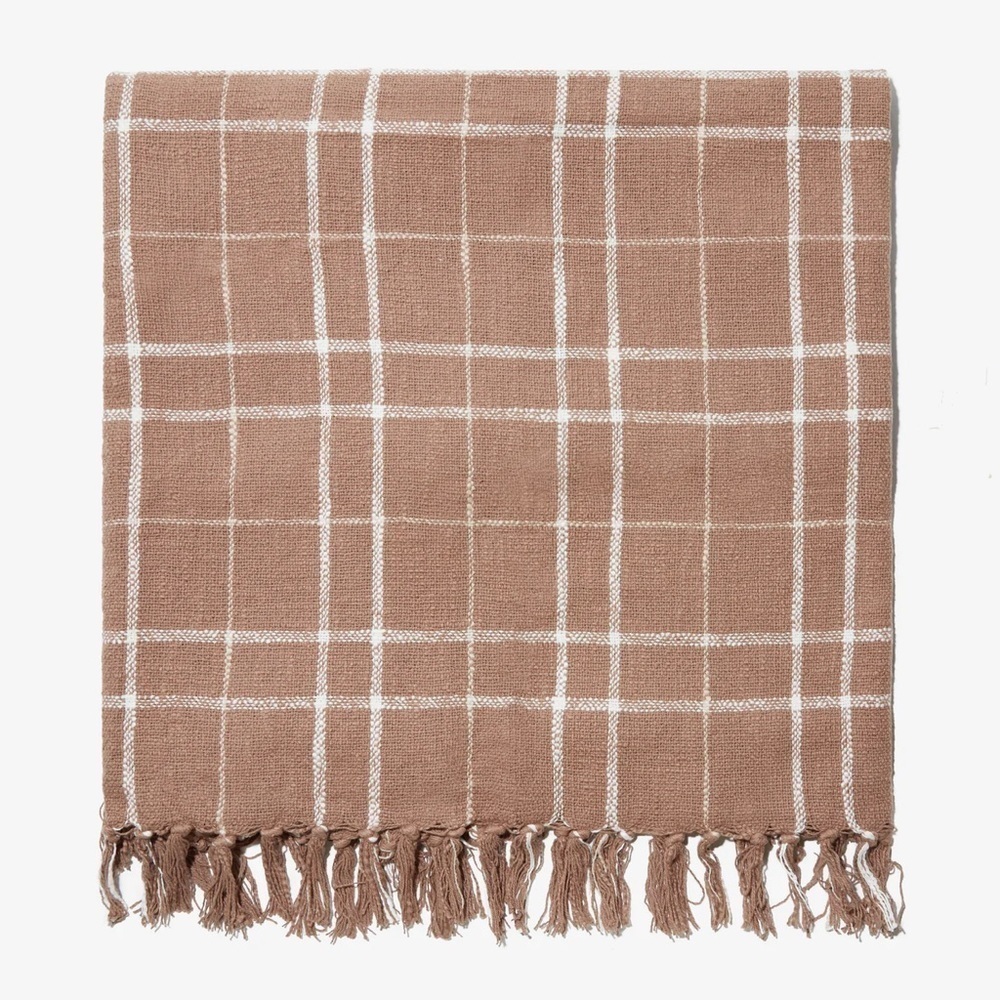 Little Korboose 100%‎ Cotton Woven Throw Blanket 50”x60” in Taupe